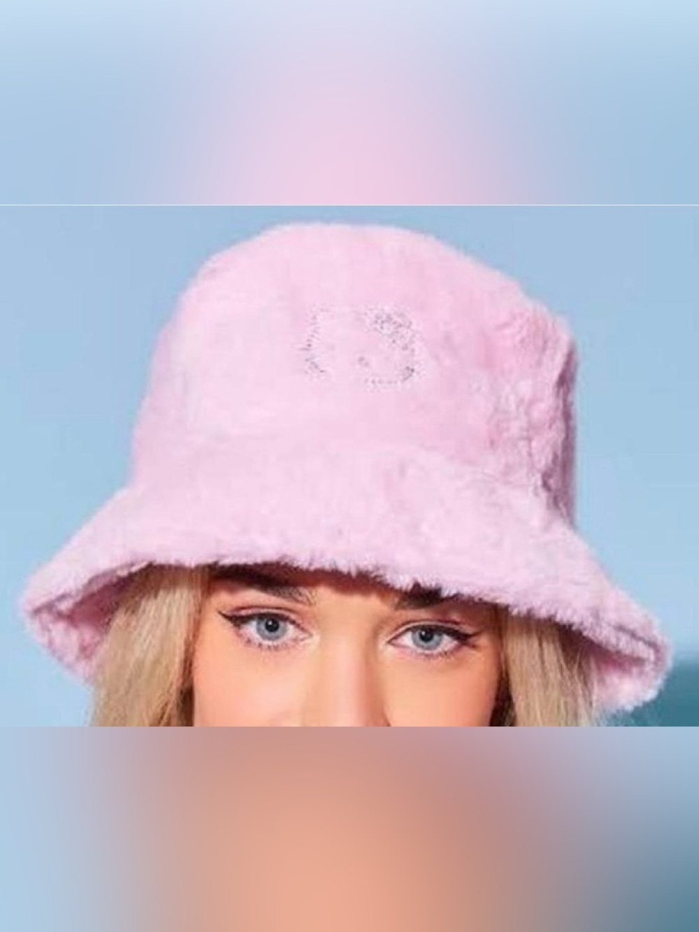 F21 Pink Fuzzy Hello Kitty Bucket Hat
